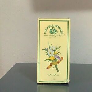 New In Box Vintage Caswell Massey Fressia Pillar Candle 15 Oz Rare Amazing Scent